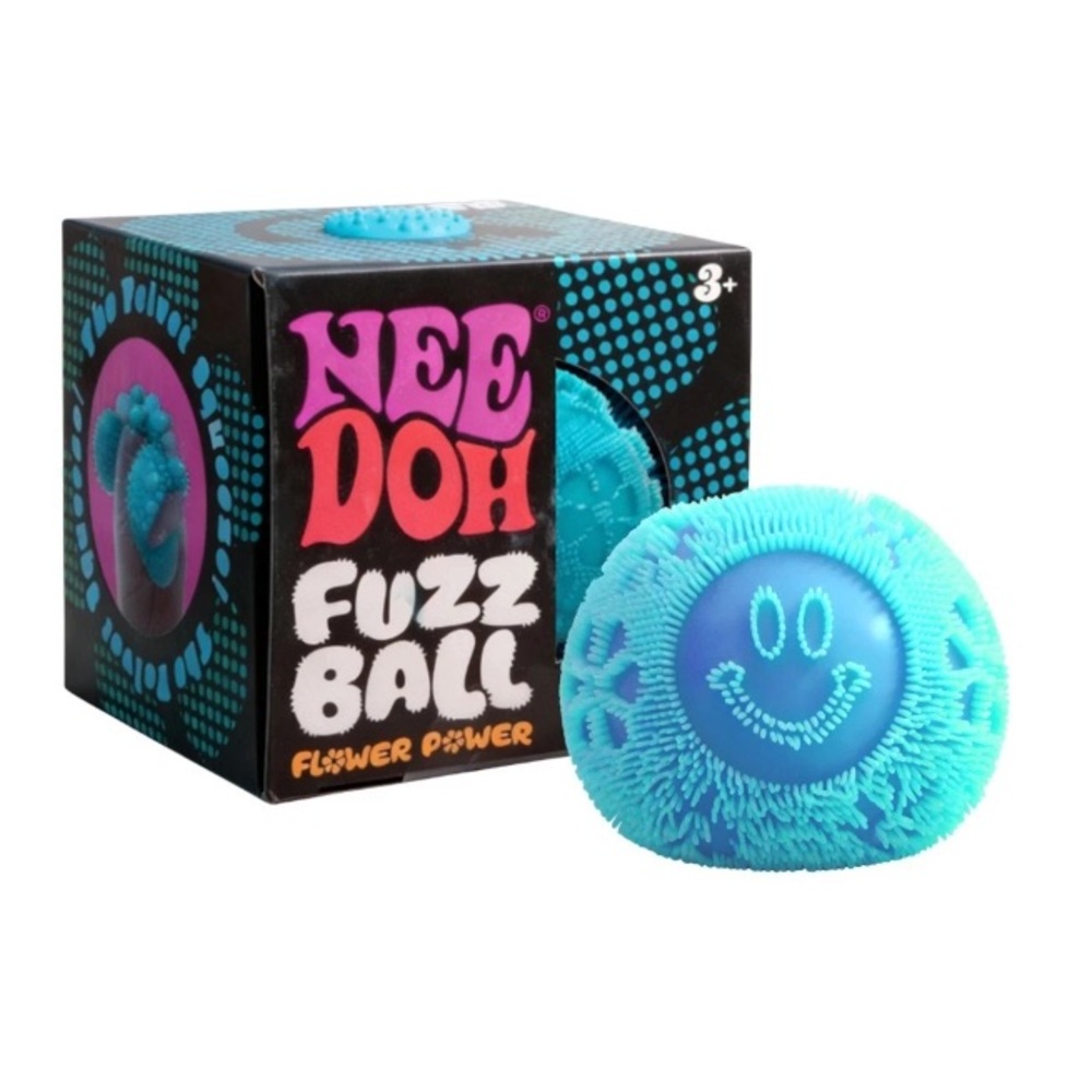 NeeDoh Fuzz Ball Flower Power 🌼 The Velvet Squeeze, Blue